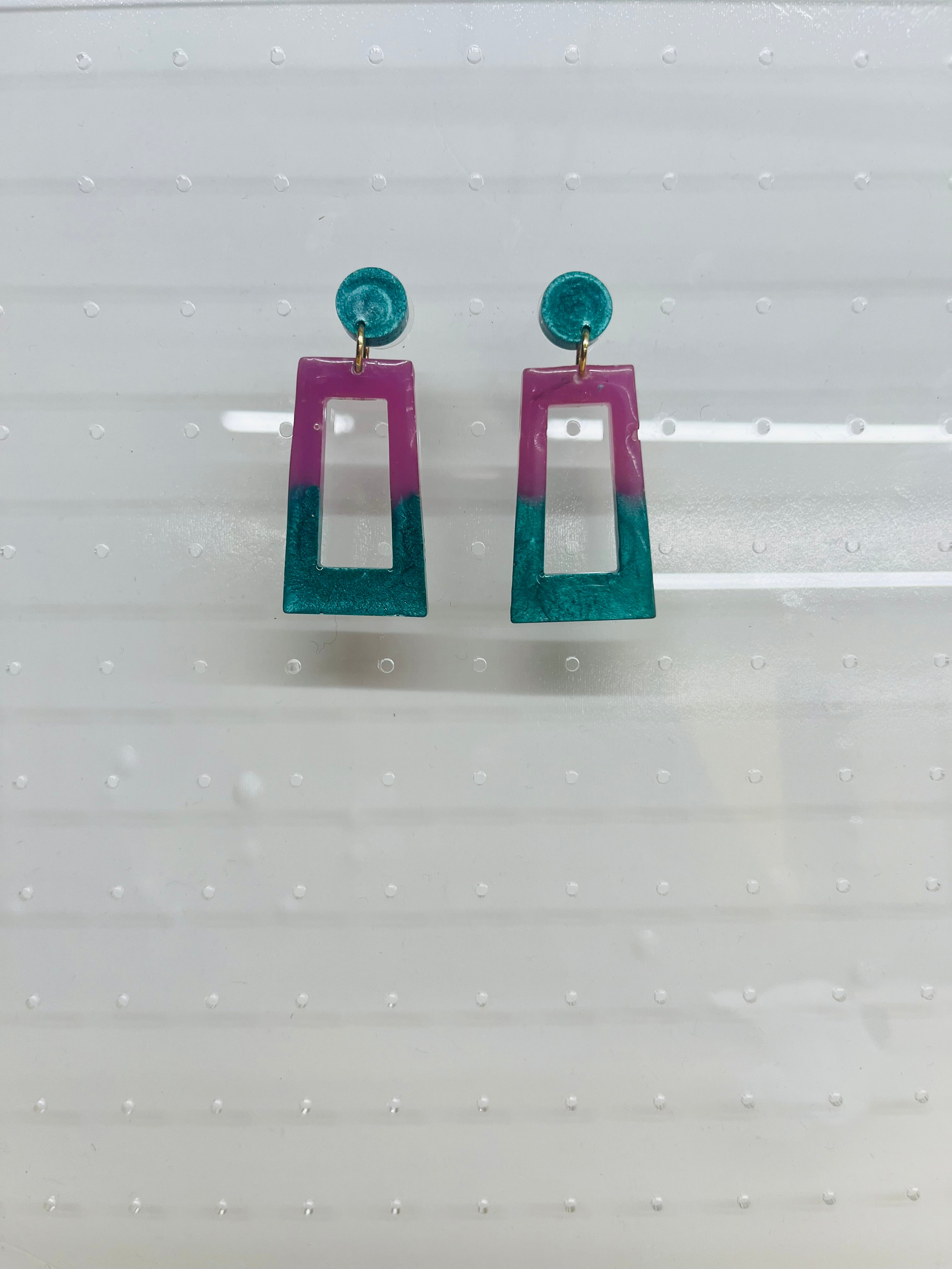 Ariel Earrings-Purple/Teal