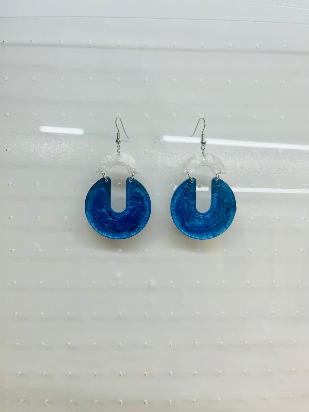 Celeste Earrings-Blue/White