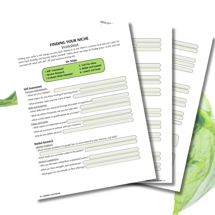 FINDING YOUR NICHE | WORKSHEET